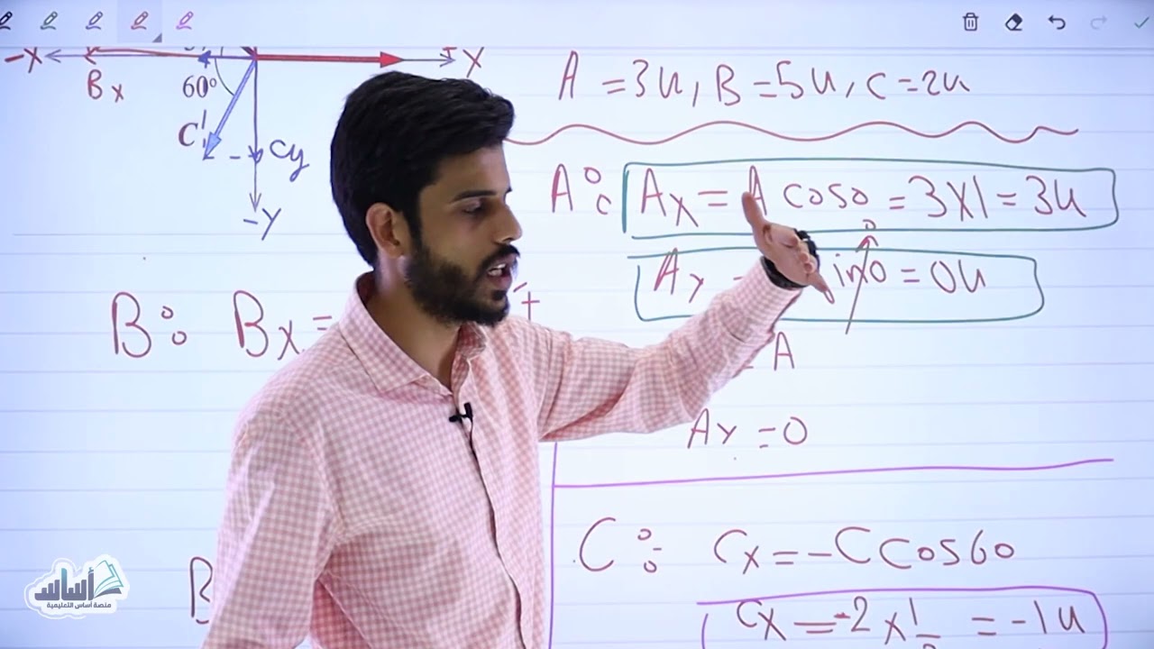 عاشر 🔟 فيزياء - الدرس الثاني (جمع المتجهات وطرحها - ج5) مع أ. قيس اليماني