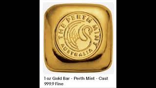 1 oz Gold Bar - Perth Mint - Cast 999.9 Fine