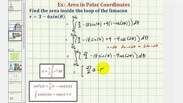 Ex: Find the Area of a Inner Loop of a Limacon (Area Bounded by Polar Curve)