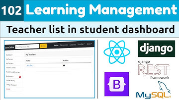 Django ReactJs LMS #102 | Teacher list in student dashboard | How to fetch data from db in ReactJs
