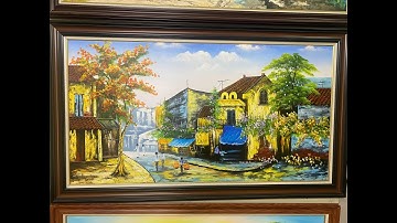Tranh vẽ phố cổ Hà Nội đẹp treo phòng khách, quán -0916225866