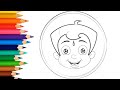 Chhota Bheem Smiling Colouring for Kids | Easy Cartoon Colouring