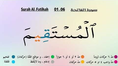 تعلم سورة الفاتحة – (كلمة بكلمة)       Learn to read Surah Al Fatihah – (Word by word)
