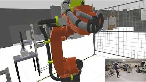 VR programming of KUKA robot and rotary table
