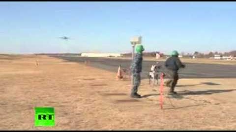 U S  Autonomous Stealth Drone X 47B 1st Land Based Catapult Launch Raw Video)