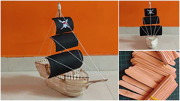 DIY-Pirates Ship using with ice-cream stick