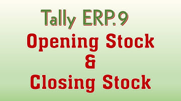 Opening Stock & Closing Stock Creation in Tamil