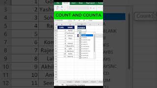 count and counta #excel #excelhindi #exceltips #exceltricks #viral #fifa #tech #excelformula #world