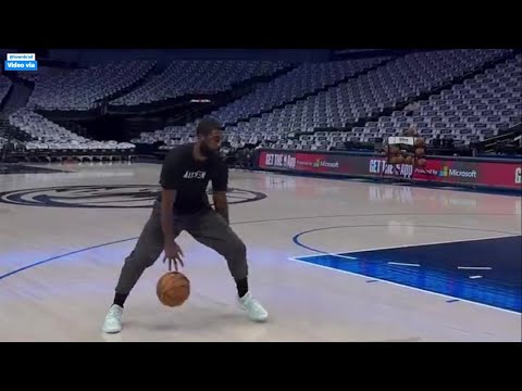KYRIE IRVING's USUAL EARLY WARMUP ROUTINE BEFORE TONIGHTS GAME 4 AGAINST OKC THUNDER AT AA CENTER