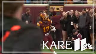 Nine players score TDs Minnesota routs Northwestern State 66-0 in weather-shortened game