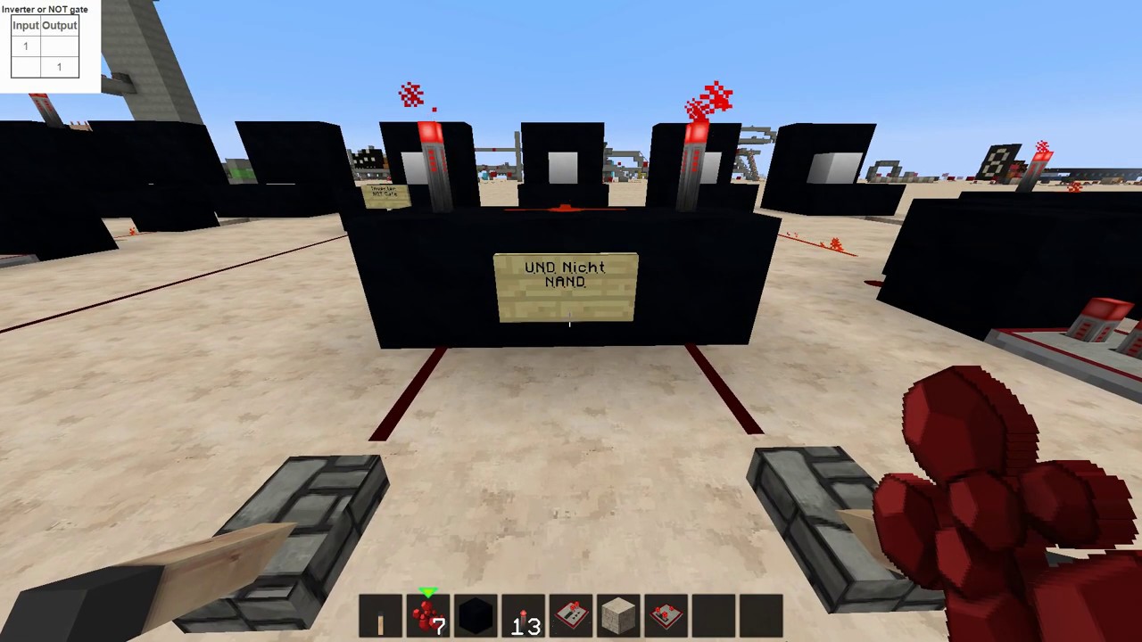 Baututorial logic gate "NOT" "Nicht" Gate Minecraft 1.15+ - YouTube