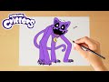 How to draw scary catnap step by step  smiling critters  poppy playtime chapter 3