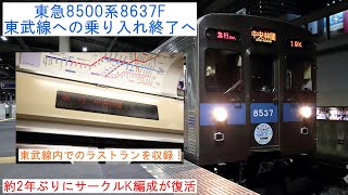 【東武線での活躍ありがとう！】 ～東急8500系8637Fが東武線への乗り入れを終了しました～