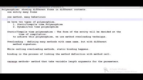 Static Polymorphism - Method Overloading and var args methods description