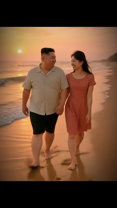 Kim Jong Un & Ri Sol-ju  Sunset Beach Walk  #Shorts