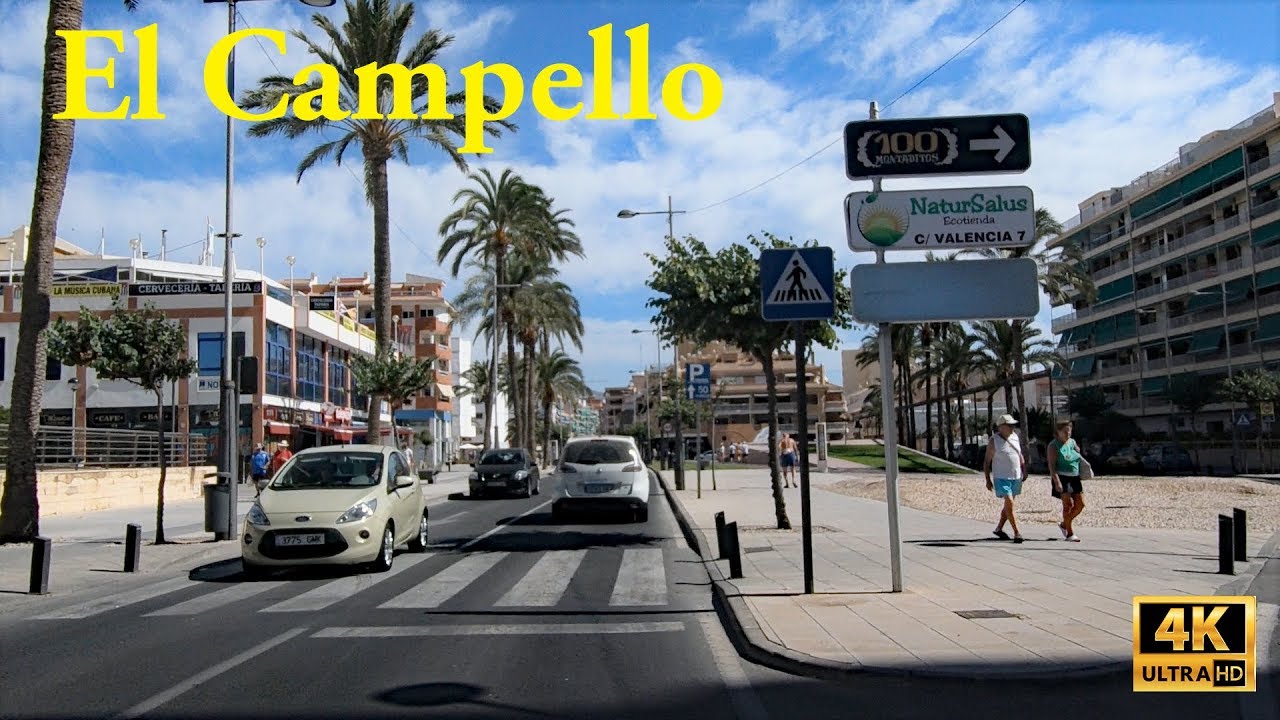 Scenic Drive El Campello in July 2019 in 4K