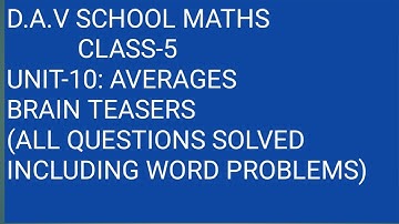 D.A.V. Math||Averages 2||Class-5