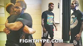 JERMALL CHARLO CELEBRATES WITH JERMELL CHARLO AFTER DEREVYANCHENKO WIN; GIVES ADVICE TO BEAT ROSARIO