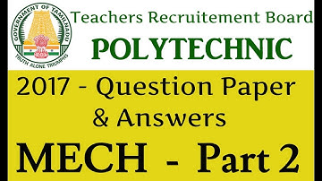 TRB Polytechnic Mechanical 2017 Question paper Answers part-2