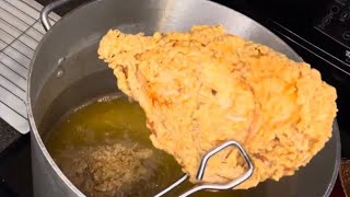 TENDER and JUICY bone in FRIED chicken breast! The best fried chicken recipe online!!!