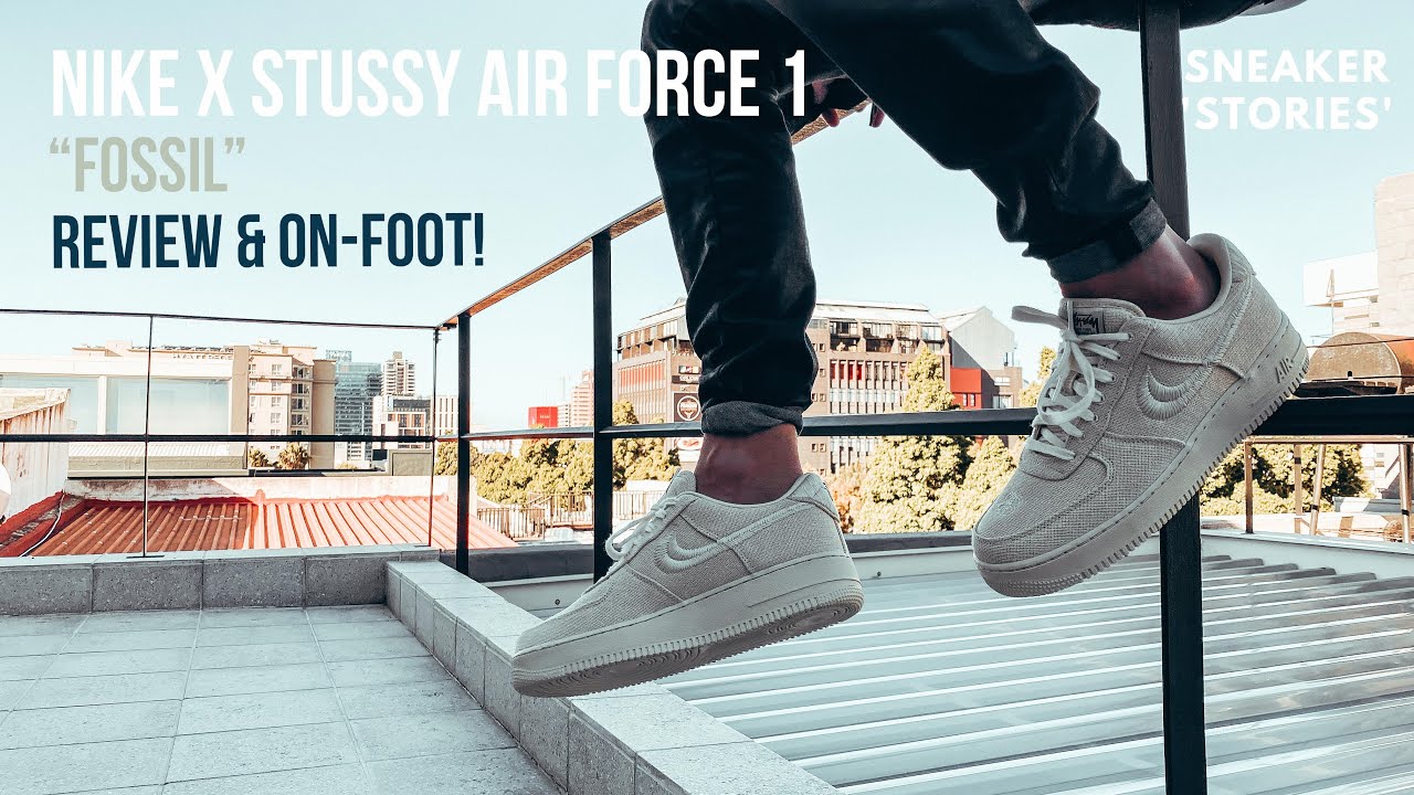 Stussy x Nike Air Force 1 Fossil Stone Black