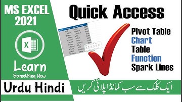 MS Excel Advance  and Quick Formatting in Urdu Hindi | Insert Pivot Table,Chart,Function and Table