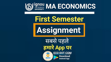 MA ECONOMICS IGNOU Assignment First Semester for July 2023 Session | MA Economics Ignou MAEC