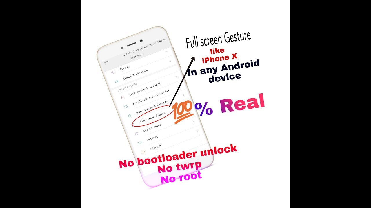 18:9 Full screen display Gestures for any ANDROID DEVICES || no  bootloader unlock| no twrp | no roo