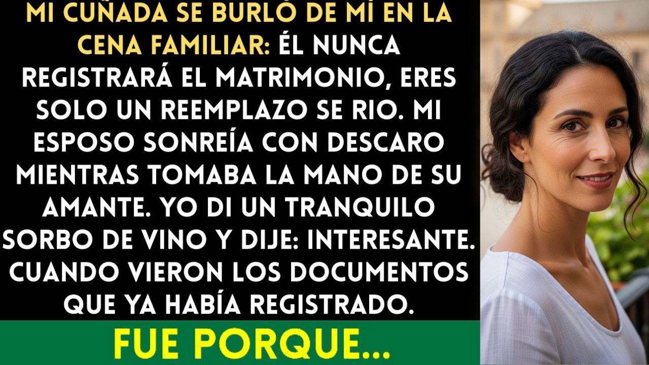Mi cuñada se burló: Él nunca registrará el matrimonio… pero no sabía que yo ya lo había hecho...