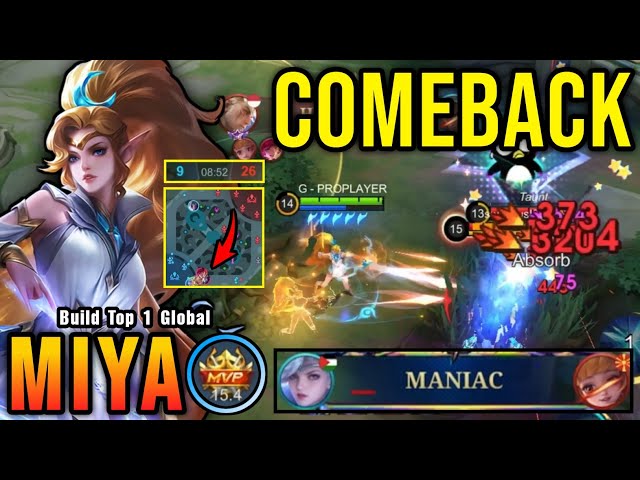 Comeback is Real!! 25 Kills Miya Late Game Monster!! - Build Top 1 Global Miya ~ MLBB class=