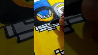 Pixel Art : Drawing Minion in different art styles.........#shorts #art #fyp #viral