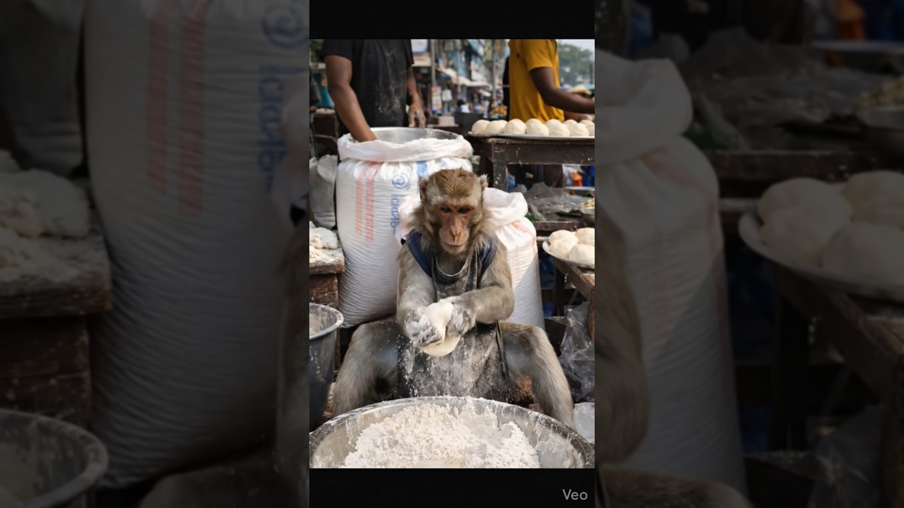 human monkey street food.