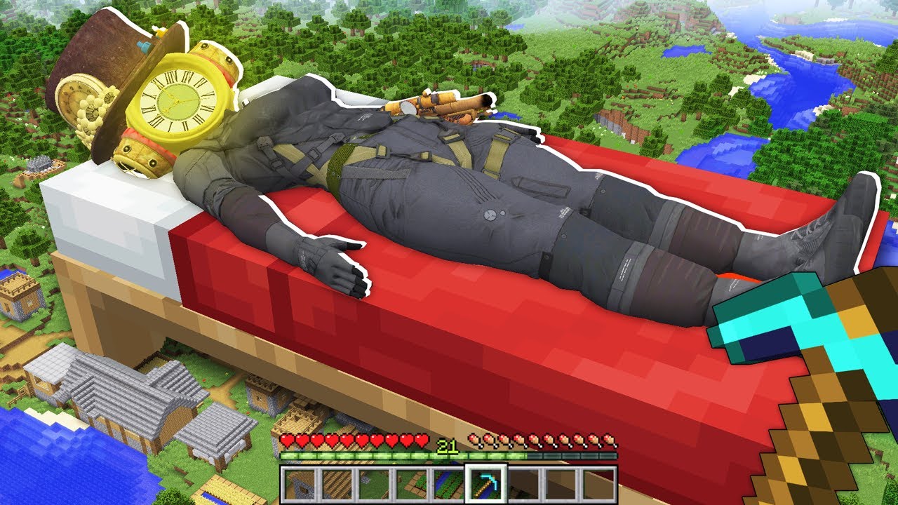 I found a CLOCK WOMAN in Minecraft ! BIGGEST CLOCK WOMAN on the BED ! WOW!