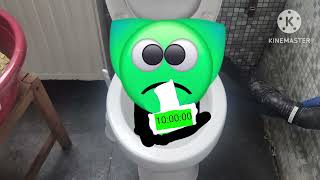 Green Emoji Cat Skibidi Toilet Sick Template