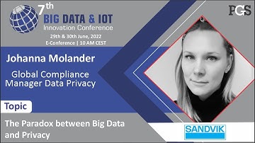 The Paradox between Big Data and Privacy- Presented By: Johanna Molander from Sandvik