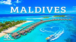 Maldives 4K Drone Footage 🇲🇻 Crystal Lagoons, Overwater Villas & Tropical Island Paradise
