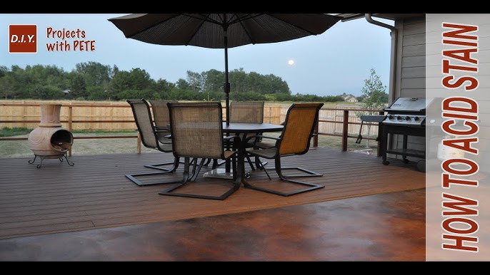 How To Acid Stain Concrete Diy Stained Patio You Diy Acid Stained Concrete Patio