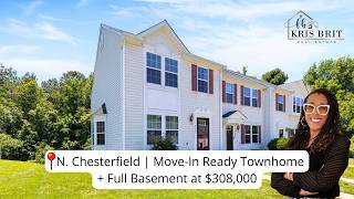 Explore This $308K North Chesterfield Townhome! Home Tour of 3 Bedrooms & Full Basement in VA