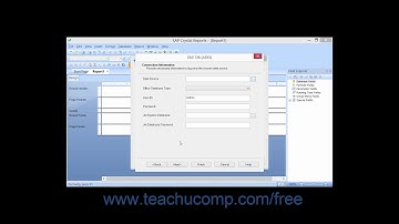 Crystal Reports 2013 Tutorial OLE DB (ADO) Business Objects Training