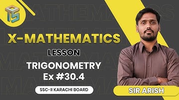 Chapter 30: Introduction to Trigonometry | Exercise 30.4 | 10th Class | Sindh Board | @otsedtech