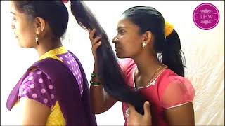 ILHW Rapunzel Sheela & Sultana's Sensual Ponytail Sniffing with Each Other's Long Hair