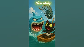 Mèo con cứu mèo đen thoát khỏi hàm cá mập  #shorts #cat #ai #meow #meo