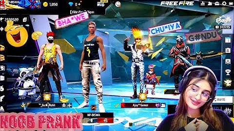 GRTANDMASTER  Players Call Me Noob 🤬 And I Challenge 1 vs 3 😂 || Free Fire Noob Prank ||