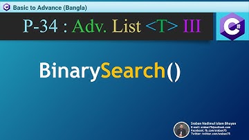 Part-34. C# B-A Tutorial (Bangla). Adv. List (Binary Search)