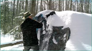 Digging out my shelter after a foot of fresh snow!