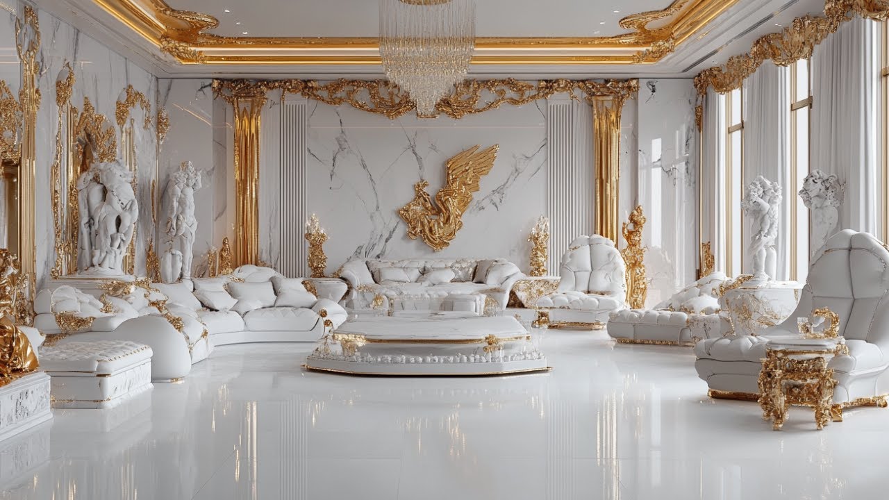 Breathtaking Luxurious and Expensive Classical Interior Designs with Pure Gold Finishes.