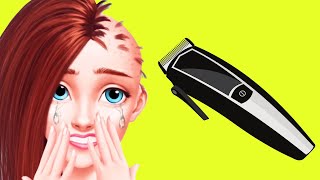 High School Girl Playing Haircut Salon Colors Makeup Dress Up Satisfying Video Kids' Game screenshot 2