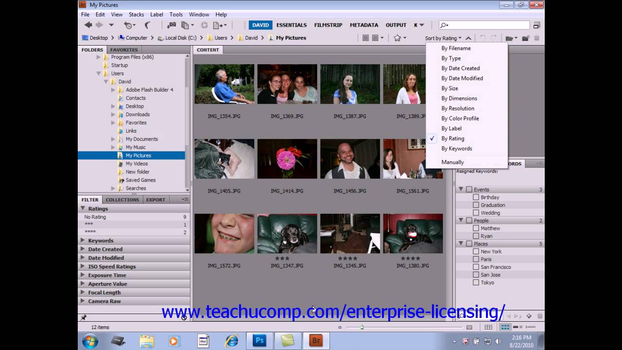 Photoshop CS6 Tutorial Sorting & Filtering Files Adobe Training - YouTube