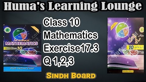 Class 10th Mathematics  | Exercise 17.3 Question 1, 2, 3 | Sindh Board / Karachi Board