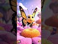 🦋🌸 A little butterfly found a sweet flower! A soft and lovely moment for kids to enjoy ✨💛